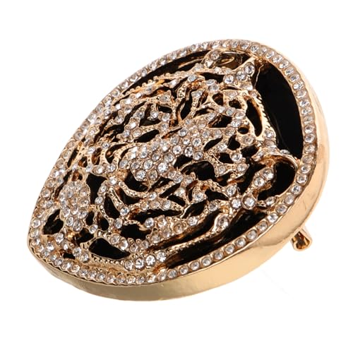 Homoyoyo Tigerkopf Brosche Kleidung Form Tier Broschennadeln Brosche mit Strasssteinen Stellnadel für Kleiderabzeichen Schal Brosche Damen Accessoires Zinklegierung Golden von Homoyoyo