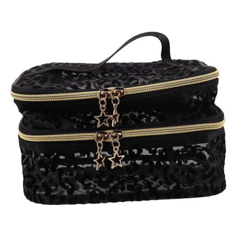 Homoyoyo Tragbare Makeup Organizer Tasche Doppeltes Netzdesign Kompakter Reise-toilettenbeutel Für Damen Alltag Und Kosmetikpflege von Homoyoyo