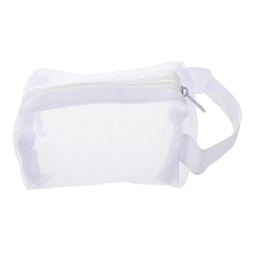 Homoyoyo Netz-Make-up-Tasche Mit Reißverschluss Kosmetiktasche Aus Mesh Für Lippenstift Und Pinsel Mini-Reise-Organizer Für Damen Atmungsaktives Und Schlichtes Design Weiß von Homoyoyo