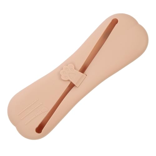 Homoyoyo Tragbare Silikon Make up Pinsel Aufbewahrungsbox Kompakt Leicht Ergonomisch für Frauen Reise Kosmetik Organizer Tasche Braun von Homoyoyo