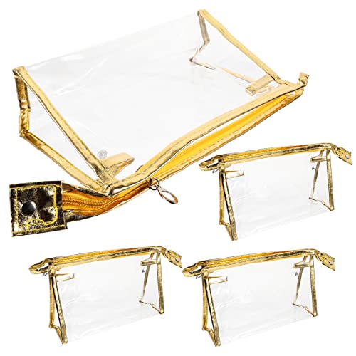 Homoyoyo Transparente Kosmetiktasche 4 Stück Tragbare Make Up Tasche Reise Kulturbeutel mit Reißverschluss Aufbewahrungstasche für Damen Organizer für Kosmetik Durchsichtig von Homoyoyo