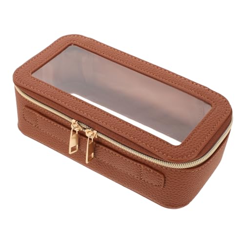 Homoyoyo Transparente Pu-Kosmetiktasche Mit Reißverschluss Wasserdichter Reiseorganizer Für Make-up Und Hygieneartikel Tragbar Für Damen Und Herren von Homoyoyo