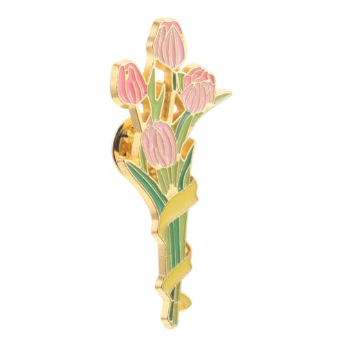 Homoyoyo Blumenbrosche Aus Metall Mit Tulpendesign Nadel Für Rucksäcke Und Kleidung Stilvolle Brosche Für Frauen Lehrerbrosche Floriale Anstecknadel von Homoyoyo