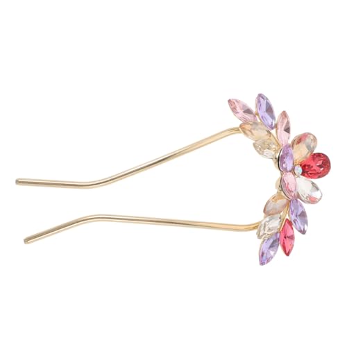 Homoyoyo U Förmige Haarnadel mit Strasssteinen Großer Französischer Haarkamm Vielseitiger Brautschmuck für Damen Zuverlässiger Griff für Haartypen Farbenfroher Haarstab für Stilvolle von Homoyoyo