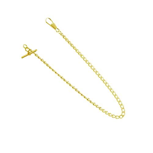 Homoyoyo Vintage Metall Taschenuhr Kette T-bar Schnalle Für Männer Und Frauen Für Anzüge Und Casual-Outfits Retro Stil Mit Hochwertiger Verarbeitung Gold von Homoyoyo