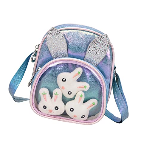 Homoyoyo Umhängetasche für Und Taschen -Schultertasche Geldbörse Hasenschlinge süße Kindertasche für Kawaii Umhängetasche Hasentasche PU-Leder Blue von Homoyoyo