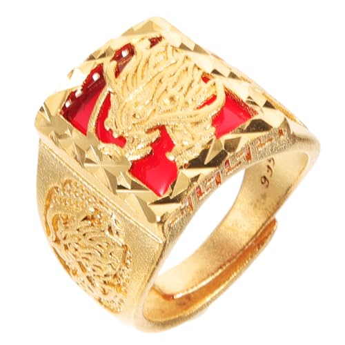 Homoyoyo Männerring Aus Kupfer Verstellbarer Offener Ring Chinesischer Stil Modeschmuck Passend Für Fingergrößen Geeignet Als Geschenk Für Festivals Und Alltag von Homoyoyo