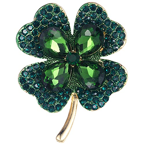Homoyoyo Vierblättriges Kleeblatt-corsage Stifte Elegant Bunt Mode Smaragd Abschlussballschmuck Für Frauen Stellnadel Dekorative Stift Freund Geburtstagsgeschenke Für Frauen Metall Green von Homoyoyo