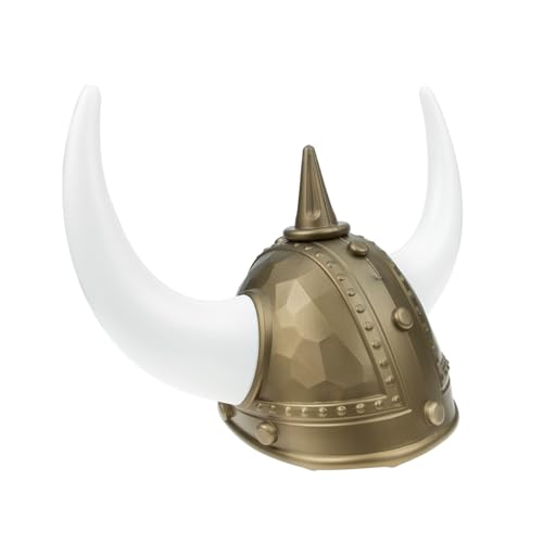 Homoyoyo Viking Helm mit Hörnern Goldfarben Cosplay Kostüm für Männer Karneval Halloween Zubehör von Homoyoyo