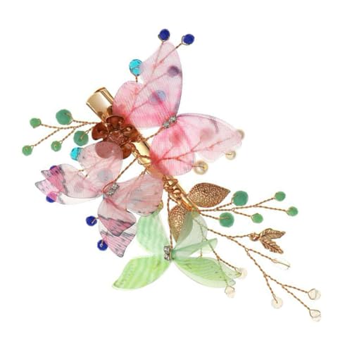 Homoyoyo Vintage Bunte Schmetterling Haarspange Handgefertigt Rutschfeste Alligator Haarklammer Seitlicher Flechtclip Vielseitiges Hochzeits Haarschmuck Accessoire für Damen Boho Stil von Homoyoyo