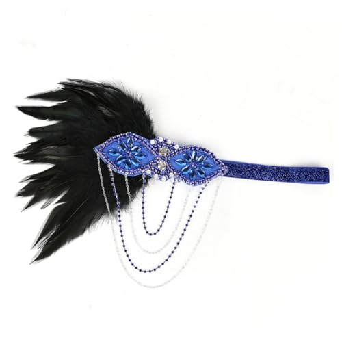 Homoyoyo Damen Haarband Mit Federn Und Ketten Modisches Stirnband Für Partys Und Hochzeiten Stilvolles Haarschmuck Accessoire (blau) Homoyoyo Damen Haarband Mit Federn Und Ketten Modisches Stirnband Für Partys Und Hochzeiten Stilvolles Haarschmuck Accessoire (blau) von Homoyoyo