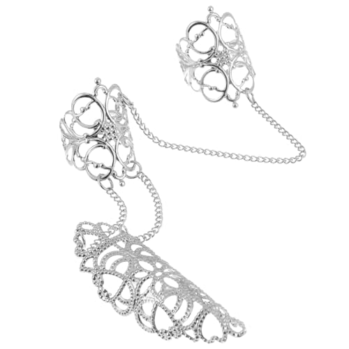 Homoyoyo Vintage Gothic Fingerring Damen Metall Ketten Design Filigraner Hohlmuster Klauenring Leichter Schmuck für Alltag und Besondere Anlässe Robust und Langlebig von Homoyoyo