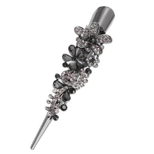 Homoyoyo Vintage Großer Metallischer Entenschnabel Haarklammer mit Strass Robuste Haarschmuckspange für Damen Rutschfestes Styling Geeignet für Haarstyling Waschen und Reisen von Homoyoyo