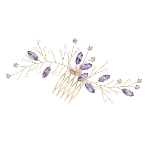 Homoyoyo Vintage Haarkamm mit Funkelnden Strasssteinen Stabiler Fünf Zahn Kamm Eleganter Brautschmuck für Hochzeit Braut und Brautjungfern Vielseitiges Haar Accessoire Gold und von Homoyoyo