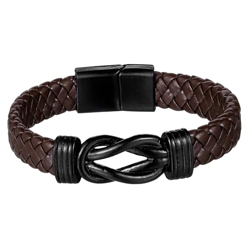 Homoyoyo Lederarmband Für Herren Vintage Armband Mit Metalldekor Herrenarmband Für Alltag Handgelenkschmuck Aus Für Männer von Homoyoyo