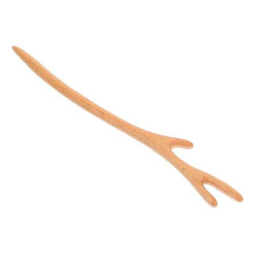 Homoyoyo Vintage Holz Haarstab Chinesischer Haarstab mit Hirschgeweih Motiv Traditioneller Haarschmuck für Damen Sicherer für Dutt und Chignon Eleganter Chinesischer Stil Handgefertigter von Homoyoyo