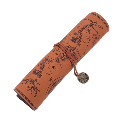 Homoyoyo Vintage Leder Federmäppchen mit Großem Fassungsvermögen Multifunktional als Stifthalter Kosmetiktasche oder Reisegeldbeutel aus Hochwertigem Leder Retro Design mit Kreativer von Homoyoyo