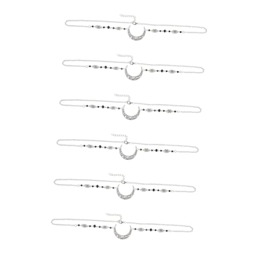 Homoyoyo Vintage Mond-Design Kristall Brautkette Set – Zarter Strass Kopfschmuck Für Hochzeiten Und Geburtstagsfeiern - 2 Teiliges Haarschmuck Set Für Frauen Und Mädchen von Homoyoyo