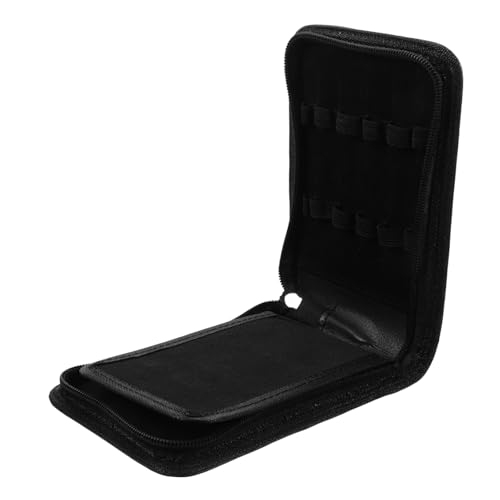 Homoyoyo Vintage PU Leder Federmäppchen Fächer Stifthalter Organizer Kompakt Leicht Tragbar Schreibgeräte Aufbewahrungstasche Schwarz von Homoyoyo