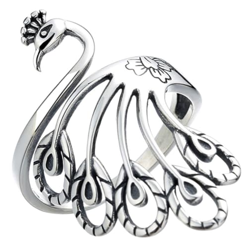 Homoyoyo Vintage Pfauenring Für Damen Verstellbarer Tierfingerring Ethno-design Offener Ring Zum Häkeln Leicht Auszuziehen von Homoyoyo