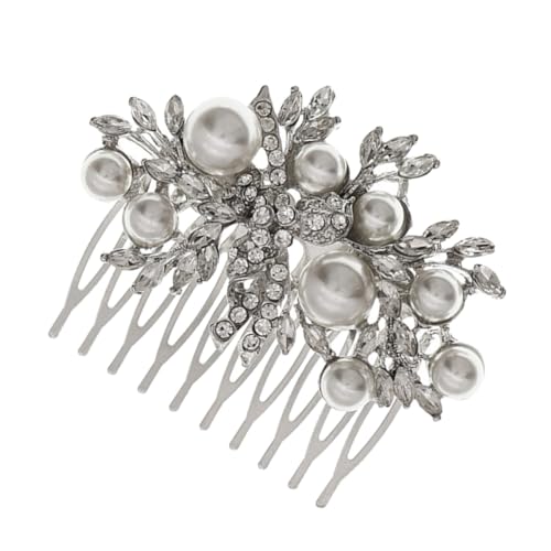 Homoyoyo Vintage Perlen Haarkamm mit Strass Haarschmuck Damen Hochzeit Haarnadel Haarkamm Stecken für Festliche Frisuren und Stilvolle Anlässe von Homoyoyo
