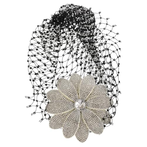 Homoyoyo Blumen Haarschmuck Vintage Strass Netz Hut Damen Kopfbedeckung Mit Blumenmuster Für Abendkleidung Hochzeit Und Feiertage von Homoyoyo