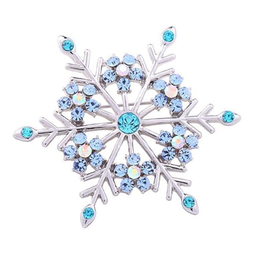 Homoyoyo Vintage Schneeflocken Brosche mit Strass Platinbeschichtet Dekorativer Pin für Frauen Weihnachts Schalclip Eleganter Anstecker für Wintermode von Homoyoyo