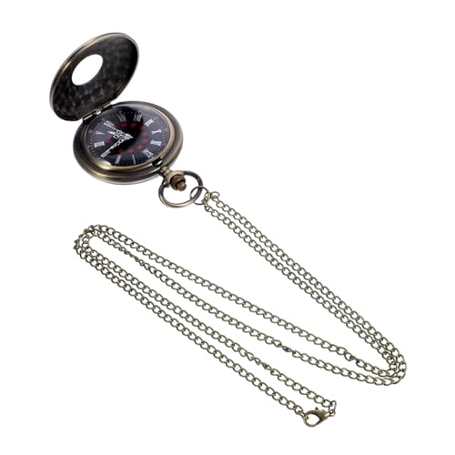 Homoyoyo Taschenuhr Mit Kette Vintage-Stil Herren-taschenuhr Klassisches Römisch Schlichte Design Legierung Textur Doppelanzeige Uhrenkette von Homoyoyo