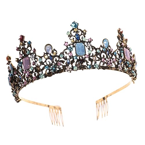 Homoyoyo Vintage Tiara Haarschmuck Hochzeit Zarte Stirnband Leichter Braut Kopfschmuck Funkelnde Barock Krone für Damen Geburtstagsfeier und Besondere Anlässe von Homoyoyo