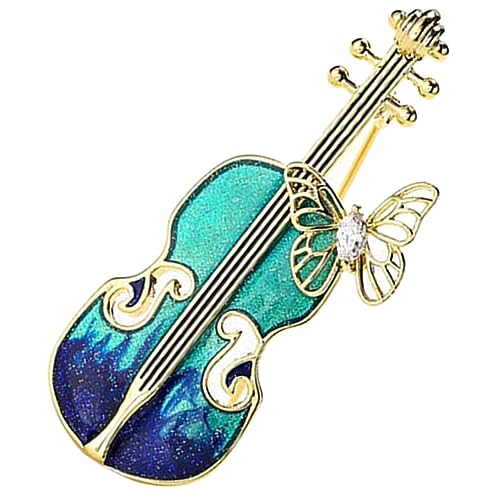 Homoyoyo Vintage Violin Brosche für Damen Metall Anstecknadel mit Musikinstrument Dekoration für Hut Kleidung Accessoires Partys Besondere Anlässe von Homoyoyo