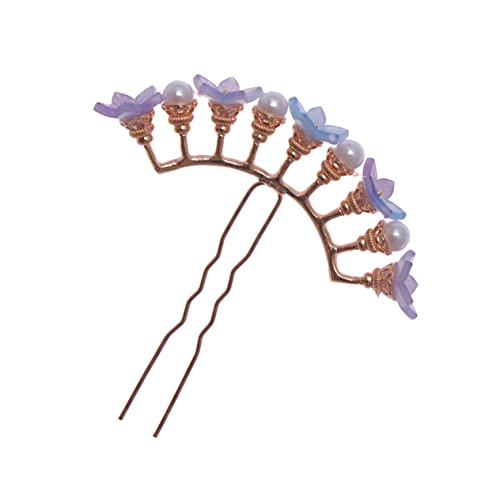 Homoyoyo Violette Blumen Haarnadeln Stabile Haarstäbchen für Hochzeiten und Alltagsfrisuren Leichter Haarschmuck für Dutt Komfortabel und Langlebig als Brautschmuck von Homoyoyo