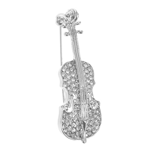 Homoyoyo Violine Brosche Schleife Brosche Musical empfindlich Männer elegant Gitarrennadel Zubehör für Musikinstrumente Cello-Pin-Schmuck Gitarrenbrosche Strasssteine Silver von Homoyoyo