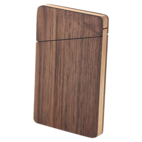 Homoyoyo Visitenkartenetui Walnussholz Magnetisch Stilvolles Kartenhalter Geschäftsgeschenk für Herren Große Kapazität Exquisites Design für Unternehmen von Homoyoyo