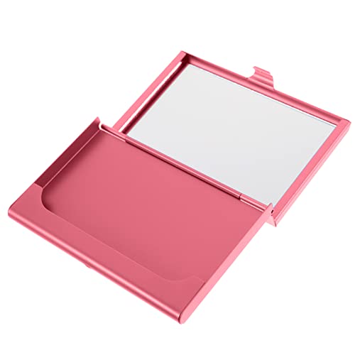 Homoyoyo Stylischer Visitenkartenhalter Mit Integriertem Spiegel Tragbares Kartenetui Für Damen Kreatives Design Für Büro Und Unterwegs von Homoyoyo
