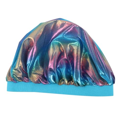 Homoyoyo Wasserdichte Duschhaube Damen Breiter Rand Elastisch Haarkappe für Dusche Schlaf Haarschutz Polyester Bequem Langlebig Geeignet für Haarlängen Geschenkidee Mädchen Weihnachten von Homoyoyo