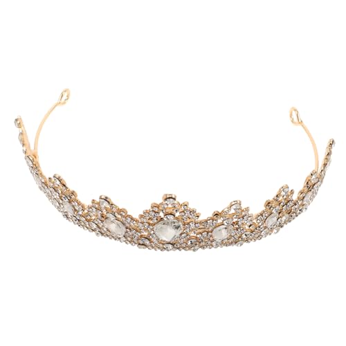 Homoyoyo Wasserdichte Krone Haarschmuck Damen Tiara Braut Hochzeit Stirnband mit Funkelnden Strasssteinen für Geburtstag Party Halloween Festlich Gold Weiß von Homoyoyo