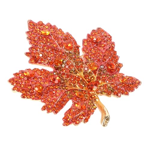 Homoyoyo Wasserdichte Vintage Brosche Damen mit Funkelndem Ahornblatt Modischer Schmuckclip für Kleidung und Anzüge Vielseitig Einsetzbar und Einfach zu Befestigen von Homoyoyo