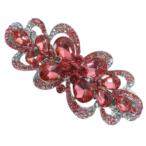 Homoyoyo Wasserdichter Großer Haarklammer Damen Frühling Haarclip mit Strassblume Starker Federmechanismus Rutschfestes Haarschmuck Accessoire für Geeignet für Alltag Hochzeit und Party von Homoyoyo