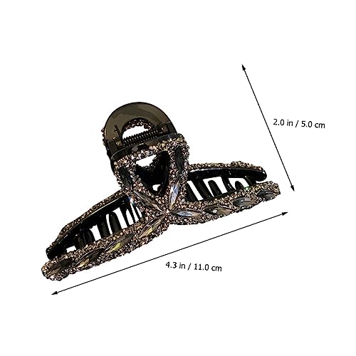 Homoyoyo Wasserstrahl Haarklammer mit Funkelnden Strasssteinen Einfacher Schwarzer Haarschmuck Langlebige Acryl Haarspange für Frauen und Mädchen Sicherer für Dickes und Dünnes Haar von Homoyoyo
