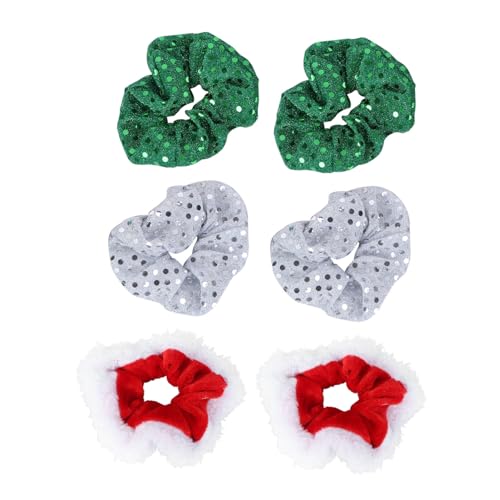 Homoyoyo 6stücke Teiliges Weihnachts Haargummi Mit Glitzer Modische Haargummis Für Damen Und Mädchen Ponytail Für Festliche Anlässe Hochwertige Langlebige Materialien Für Alltag Und von Homoyoyo