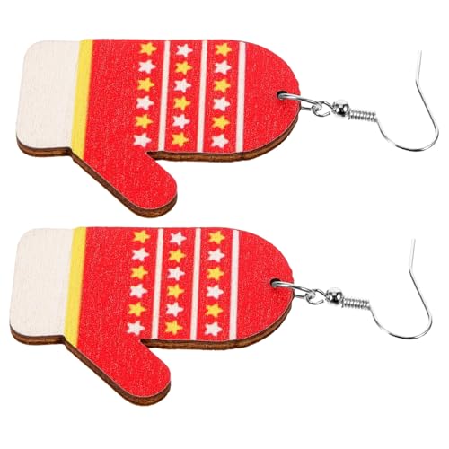 Homoyoyo Weihnachtliche Holz Ohrringe Damen Ohrschmuck Festliche Baumel Designs Leicht und Langlebig für Party und Alltag von Homoyoyo