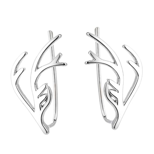 Homoyoyo Weihnachtliche Ohrstecker für Damen Festliche Geweih Ohrringe Handgefertigt Lebhaftes Design Schmuckstück für Weihnachtsfeiern und Alltag von Homoyoyo