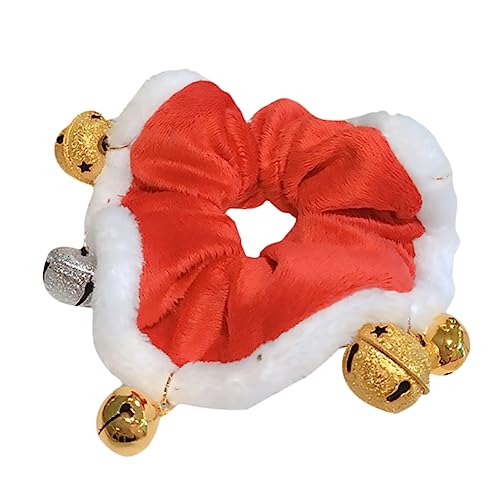 Homoyoyo Weihnachtlicher Haargummi mit Glockendekor Rotes Elastisches Haarband aus Weichem Fleece Modisches Haaraccessoire für Mädchen Bequem und Langlebig Festliches Festival Zubehör von Homoyoyo