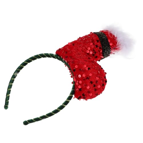 Homoyoyo Weihnachts-stirnband Mit Pailletten Haarreif Aus Plüsch Für Frauen Party-zubehör Rote Dekoration Festivals Und Feiern von Homoyoyo