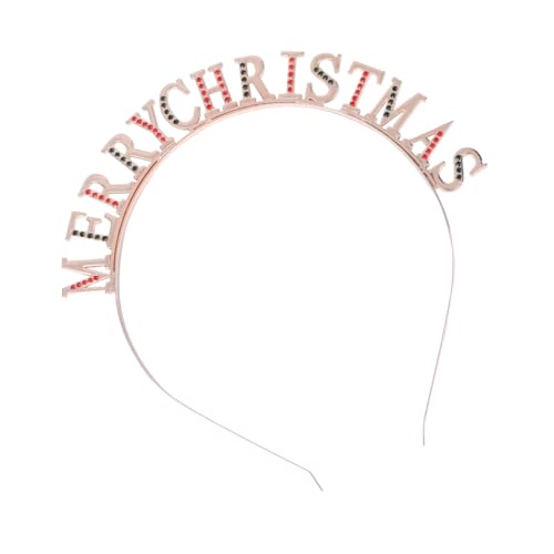 Homoyoyo Weihnachtlicher Haarreifen mit Funkelnden Diamantbuchstaben Langlebiges Legierungs Stirnband Bequemes Haarschmuck Crown Design Festliche Kopfbedeckung für Party und Kostüm von Homoyoyo