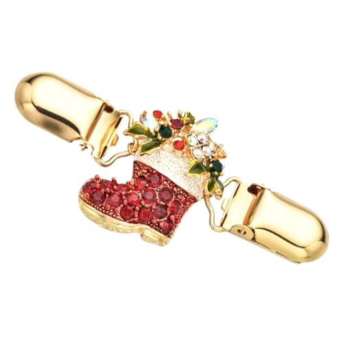 Homoyoyo Weihnachtlicher Pullover Clip aus Legierung Kreativer Strickjacken Schalverschluss Festliches Accessoire für Pullover Cardigan Cape Eleganter Schmuck für Damen und Herren von Homoyoyo