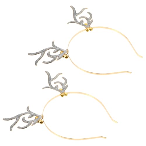 Homoyoyo Weihnachtliches Rentier Haarreif mit Goldenem Glitzern und Klingeln Teilig Dekorativ und Langlebig Festlicher Haarschmuck für Erwachsene für Weihnachtsfeiern und Partys von Homoyoyo