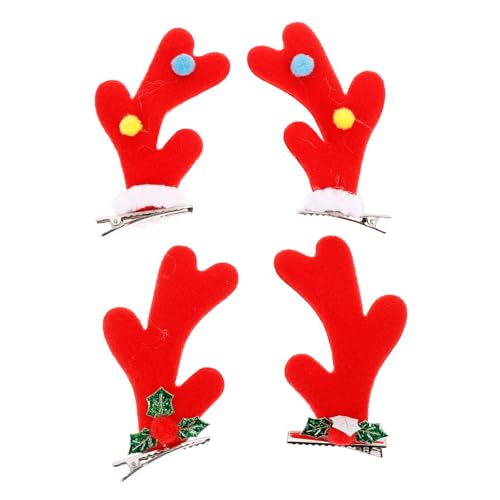 Homoyoyo Weihnachts-Haarspangen Set - 4 Stück Rentier Haarspangen Mit Hirschhörnern Festlicher Haarschmuck Für Und Damen Perfekte Deko Für Die Weihnachtszeit von Homoyoyo