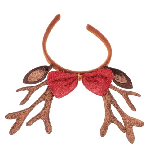 Homoyoyo Weihnachts Stirnband Nasenaufkleber Kindergeweih Set Kostüme Kopfbedeckungen Pailletten Stirnbänder Schleife Elch Kopfbedeckung Weihnachts Hirschgeweih Stirnband Süßes von Homoyoyo