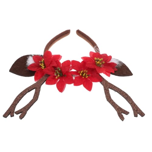 Homoyoyo Weihnachts Stirnband Stirnbänder Hirschgeweih Hirschohren Geweih Haarschmuck Hirsch Im Scheinwerferlicht Paarkostüm Rentier Kopfbedeckung Geweih Kopfbedeckung Plüsch von Homoyoyo